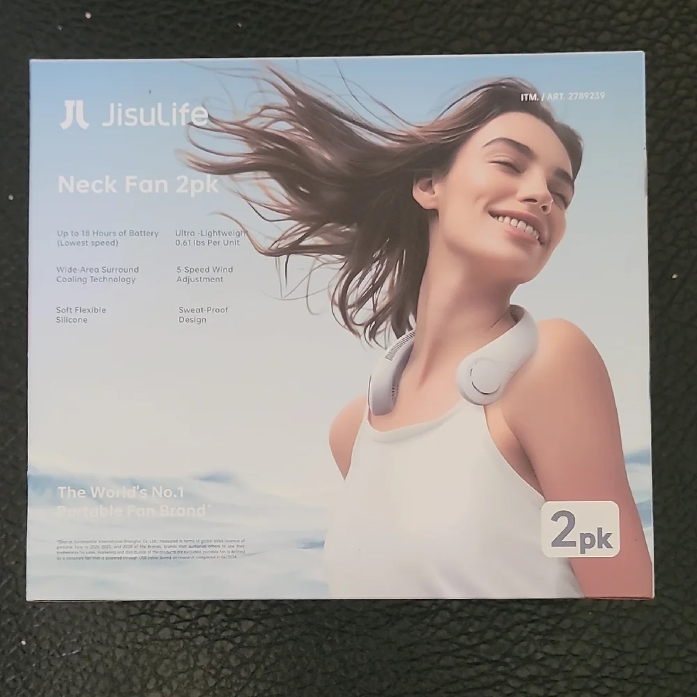JisuLife White Neck Fan 2 Pack